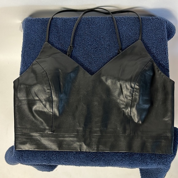 Pleather Bustier Top with Zipper - Picture 13 of 15
